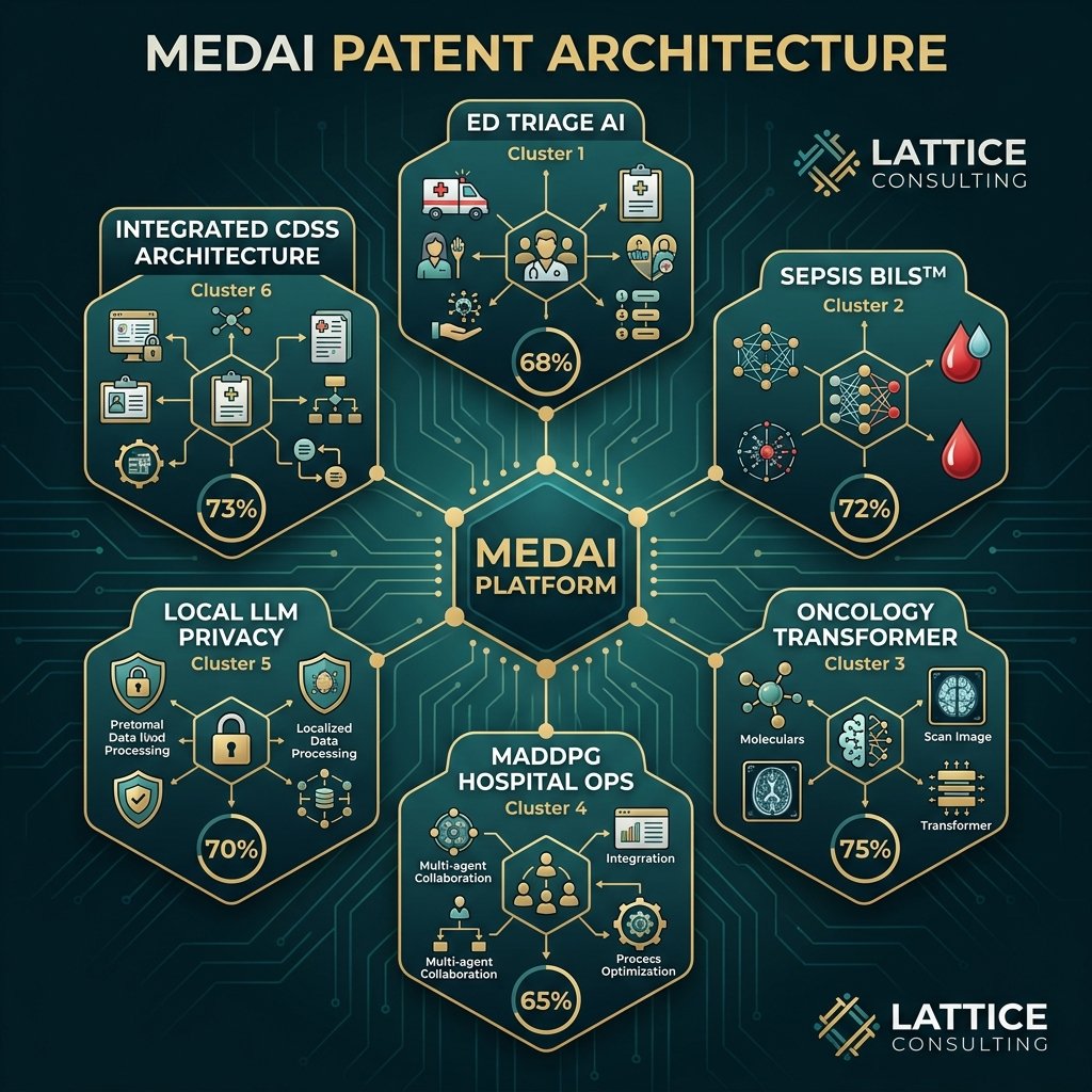 MedAI Patent Architecture — 6 Technology Clusters