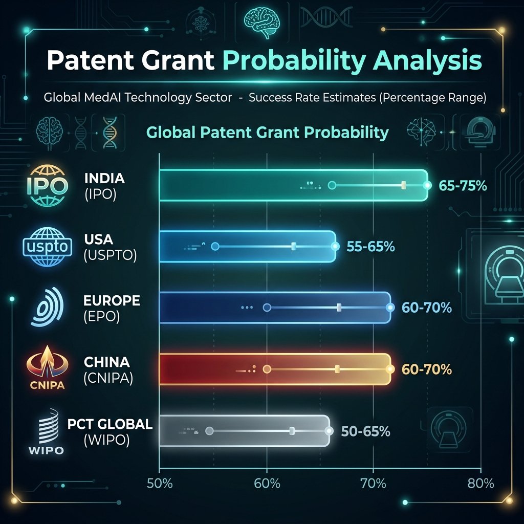 Patent Grant Probability Analysis across 5 jurisdictions