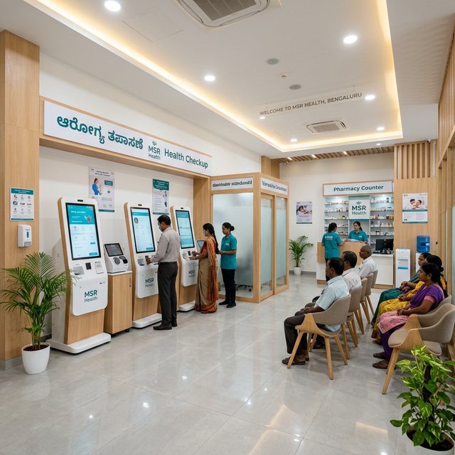 MSR ಆರೋಗ್ಯ ತಪಾಸಣೆ – 1000 sqft Pod Clinic Interior