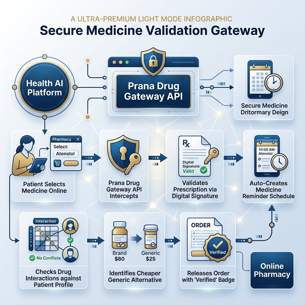 Prana Drug Gateway — Amazon & Pharma Home Delivery Validation Flow