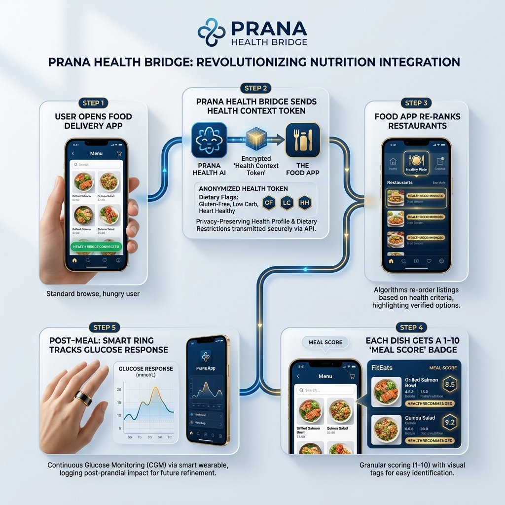 Prana Health Bridge — Zomato & Swiggy Integration Flow